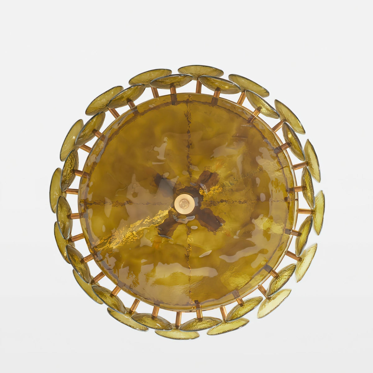 Jorara Lustre Disque Verre Murano Vintage