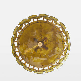 Aurora Lustre Disque Verre Murano Vintage