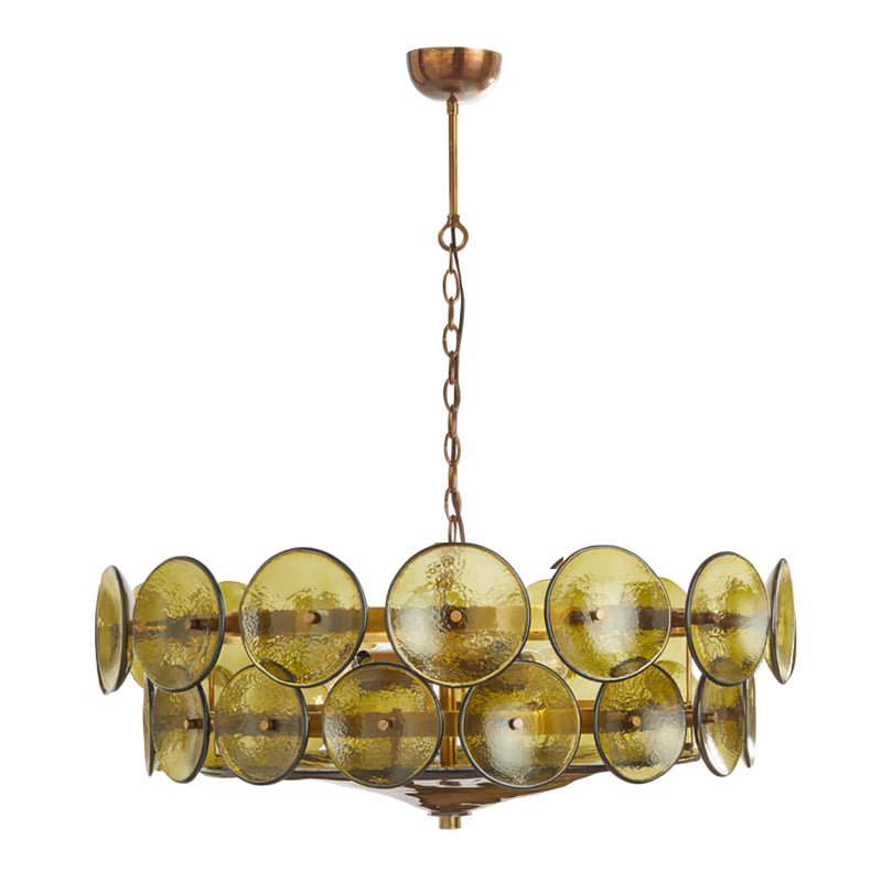 Jorara Lustre Disque Verre Murano Vintage