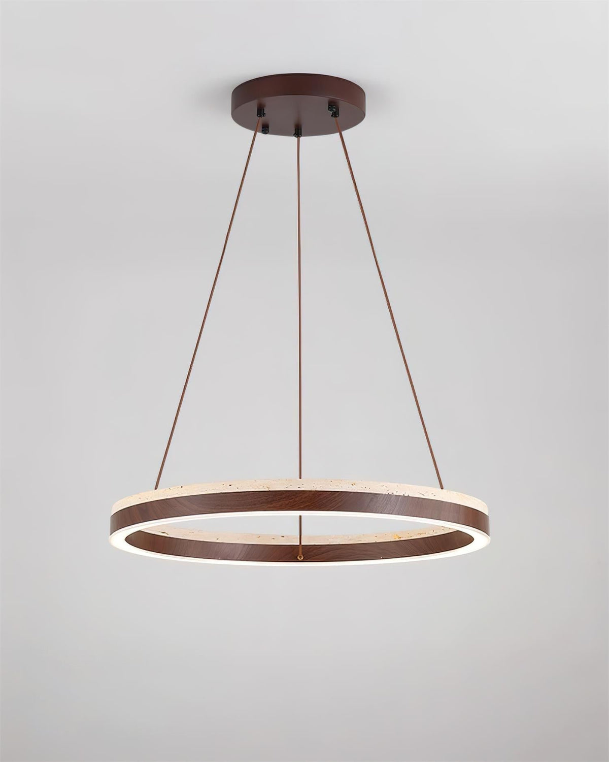Loren Chandelier Travertine Geometry Ring-Neutral Decor