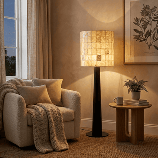 Solavera Alabaster Mosaic Floor Lamp-Neutral Decor
