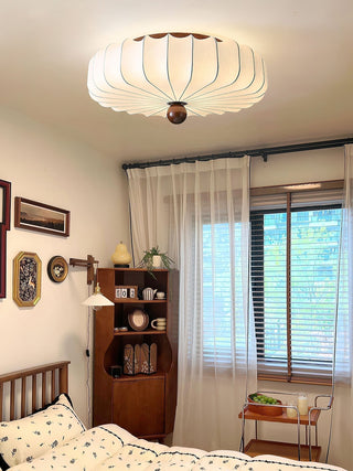 Zotala Pétale Tissu Bois Encastré Plafonnier Lumière
