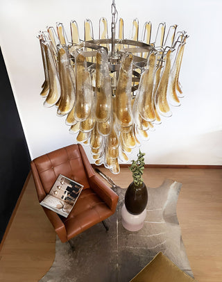 Aurora Lustre Ambre Verre Pétales Superposé Luxe