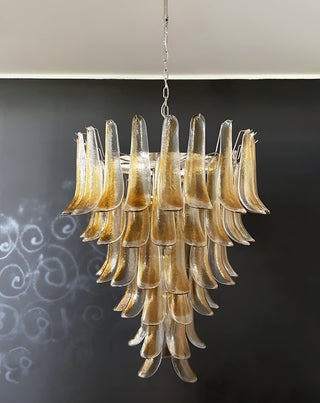 Aurora Lustre Ambre Verre Pétales Superposé Luxe