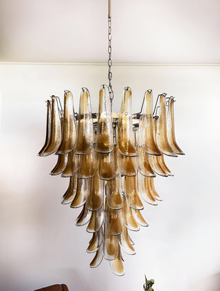 Aurora Lustre Ambre Verre Pétales Superposé Luxe