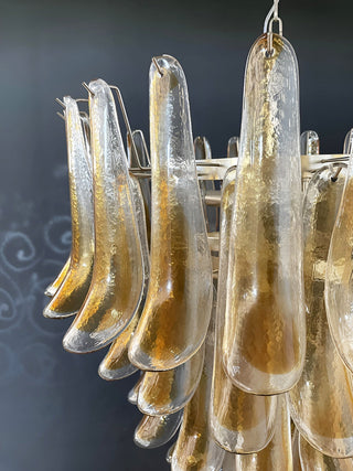 Aurora Lustre Ambre Verre Pétales Superposé Luxe