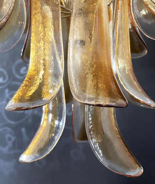 Aurora Lustre Ambre Verre Pétales Superposé Luxe