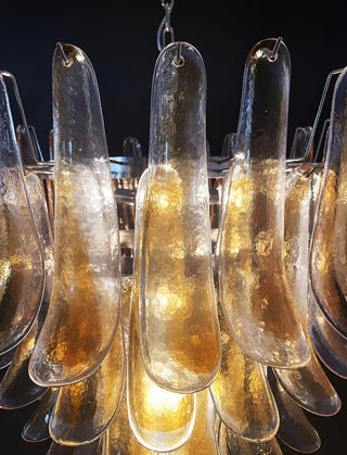 Aurora Lustre Ambre Verre Pétales Superposé Luxe