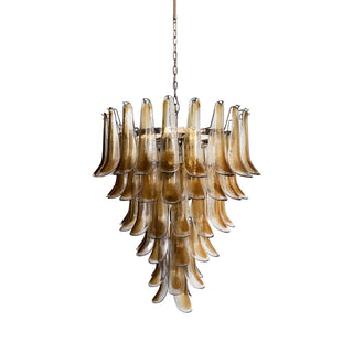 Aurora Lustre Ambre Verre Pétales Superposé Luxe