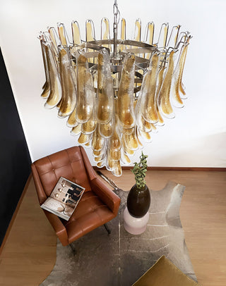 Aurora Lustre Ambre Verre Pétales Superposé Luxe