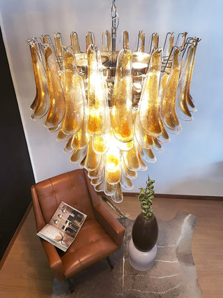 Aurora Lustre Ambre Verre Pétales Superposé Luxe