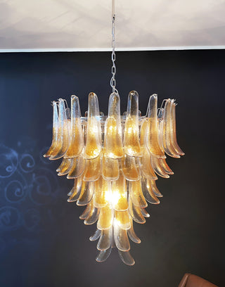 Aurora Lustre Ambre Verre Pétales Superposé Luxe