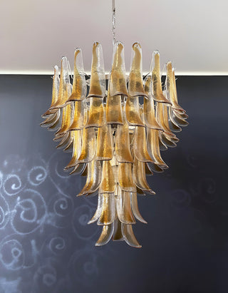 Aurora Lustre Ambre Verre Pétales Superposé Luxe