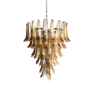 Aurora Lustre Ambre Verre Pétales Superposé Luxe