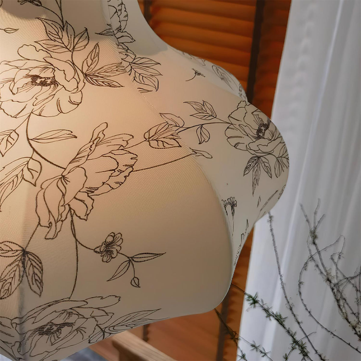Calira Fabric Pendant Lamp-Neutral Decor