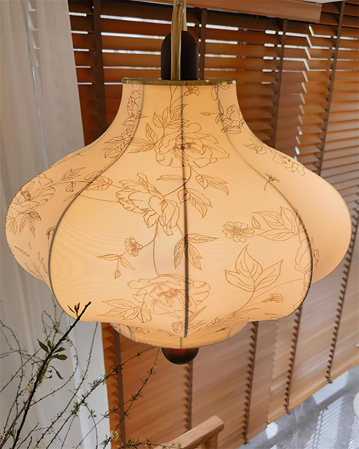 Calira Fabric Pendant Lamp-Neutral Decor