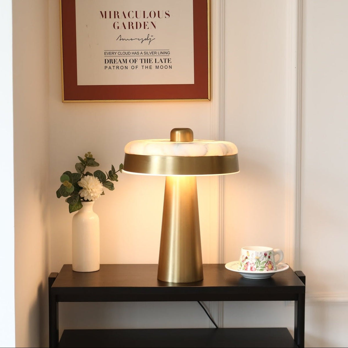 Solis Alabaster Disc Table Lamp-Neutral Decor