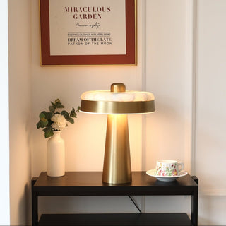 Solis Alabaster Disc Table Lamp-Neutral Decor