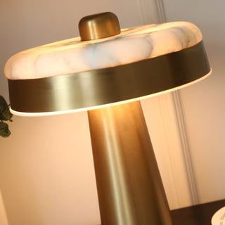 Solis Alabaster Disc Table Lamp-Neutral Decor