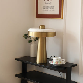 Solis Alabaster Disc Table Lamp-Neutral Decor