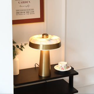 Solis Alabaster Disc Table Lamp-Neutral Decor