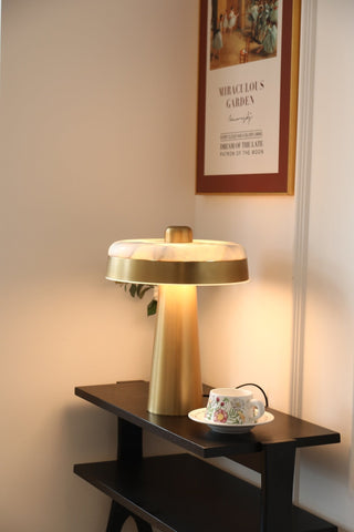 Solis Alabaster Disc Table Lamp-Neutral Decor