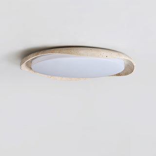 Adoros Plafonnier Circulaire Bordé en Travertin-Luire
