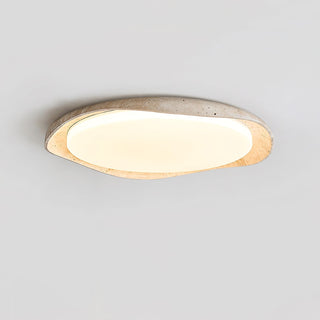 Adoros Plafonnier Circulaire Bordé en Travertin-Luire