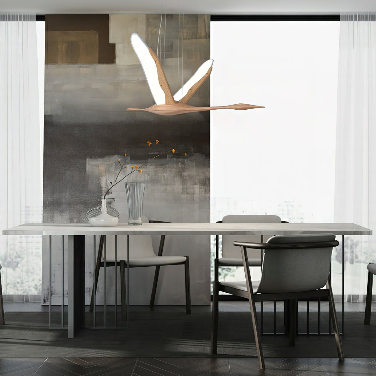 Velenae Suspension Moderne en Bois