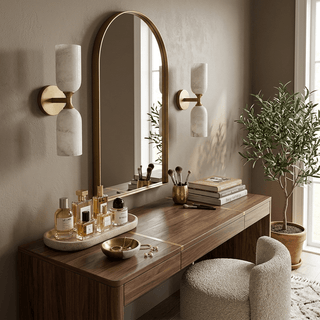 Solmira Twin Alabaster Wall Sconce-Neutral Decor