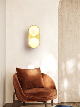 Trio Applique Murale Globe en Travertin