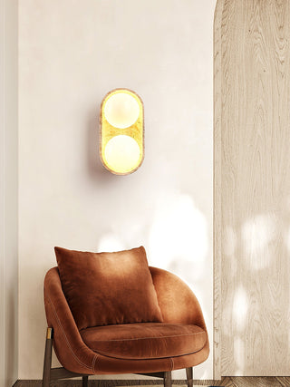 Trio Applique Murale Globe en Travertin