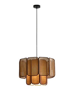 Cane Lampe Suspendue Vintage en Tissu