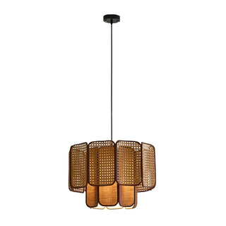 Cane Lampe Suspendue Vintage en Tissu