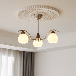 Ilaeiel Lustre Bois Verre Élégance Traditionnelle Bloom