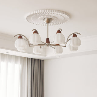 Ilaeiel Lustre Bois Verre Élégance Traditionnelle Bloom