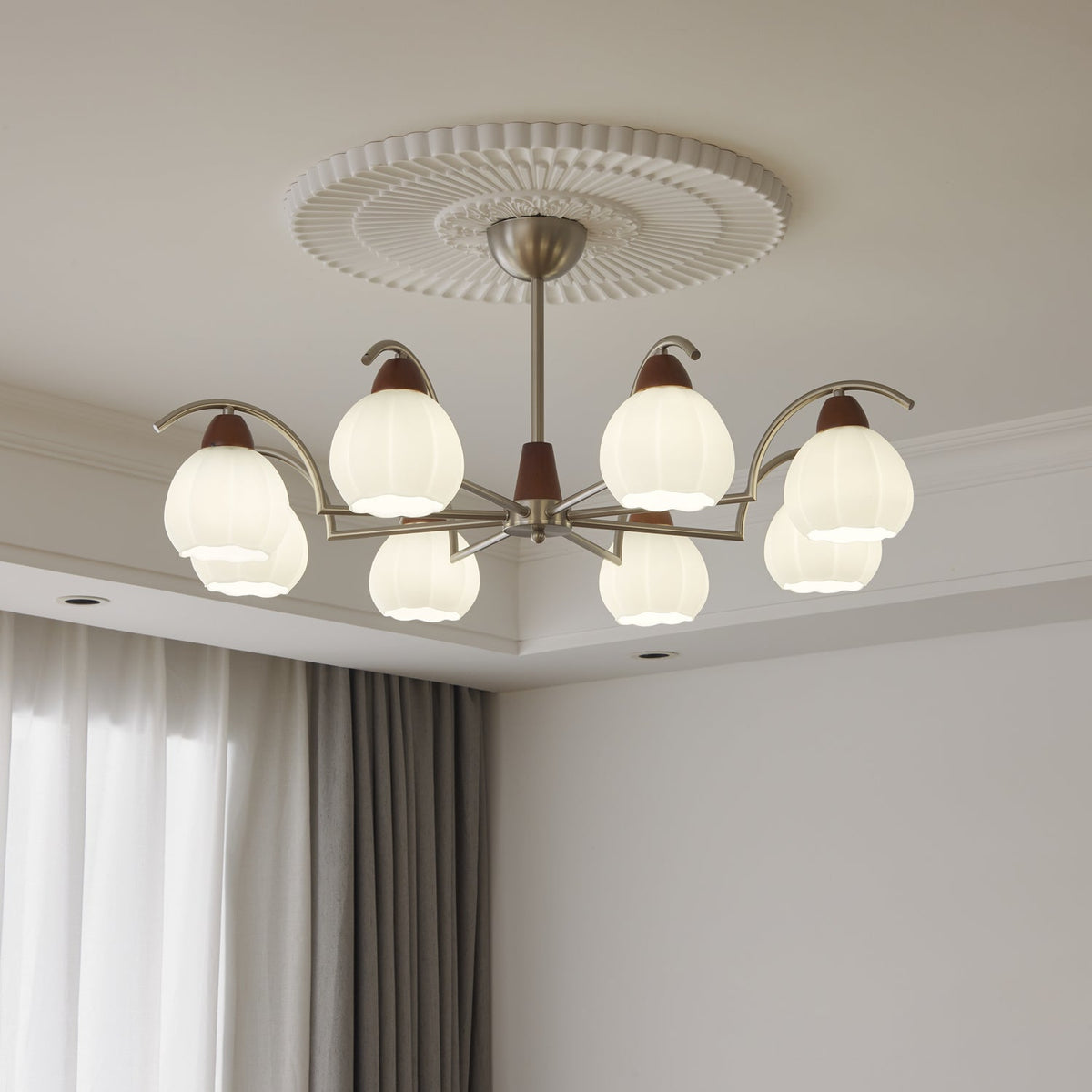 Kiriona Lustre Bois Verre Élégance Traditionnelle Bloom