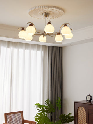 Ilaeiel Lustre Bois Verre Élégance Traditionnelle Bloom