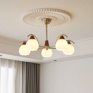 Ilaeiel Lustre Bois Verre Élégance Traditionnelle Bloom
