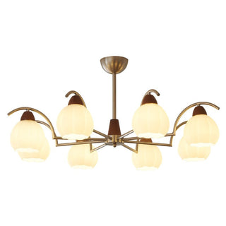 Ilaeiel Lustre Bois Verre Élégance Traditionnelle Bloom