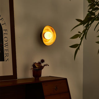 Solune Applique Murale Minimaliste en Verre et Bois