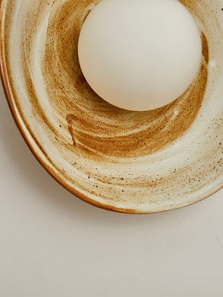 Solune Applique Murale Minimaliste en Verre et Bois