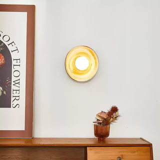 Solune Applique Murale Minimaliste en Verre et Bois