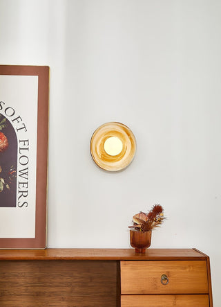 Solune Applique Murale Minimaliste en Verre et Bois
