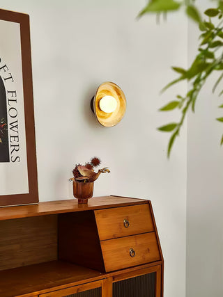 Solune Applique Murale Minimaliste en Verre et Bois