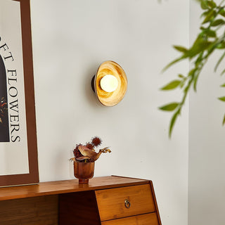 Solune Applique Murale Minimaliste en Verre et Bois
