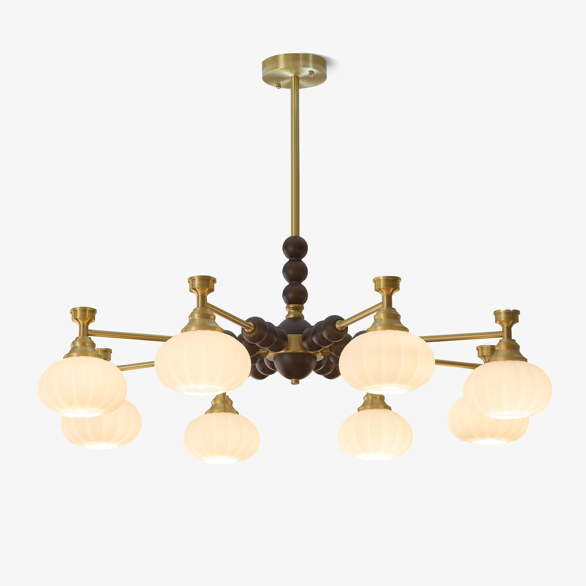 Linios Lustre Vintage Élégant en Laiton et Bois