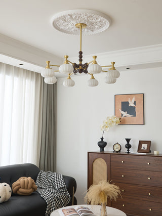 Avdorira Lustre Vintage Élégant en Laiton et Bois