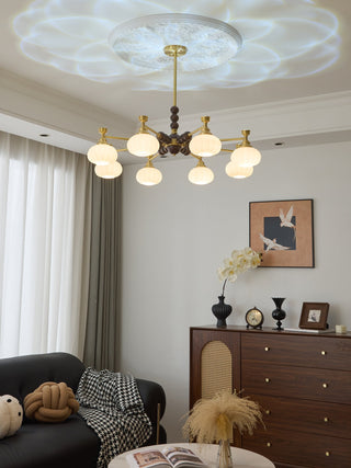 Avdorira Lustre Vintage Élégant en Laiton et Bois