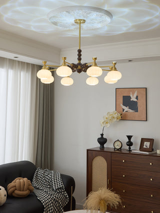 Avdorira Lustre Vintage Élégant en Laiton et Bois